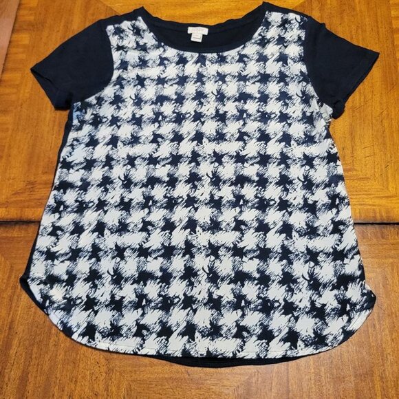 J. Crew Navy & White Mixed MediaTop - Picture 2 of 10